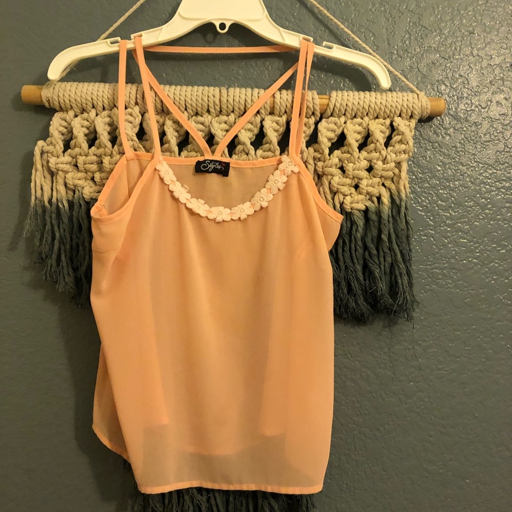 melon like color spaghetti strap!